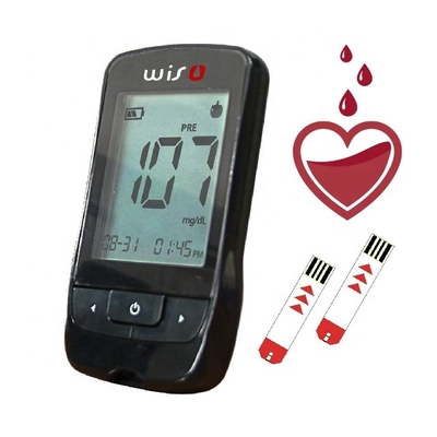 Large LCD Display Plastic Blood Glucose Meter Lightweight Diabetes Monitor With Strips